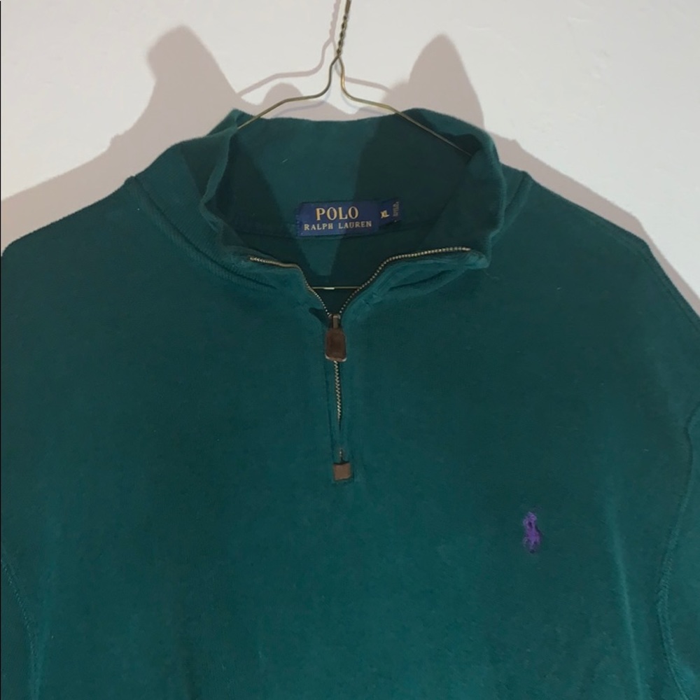 Polo Ralph Lauren Mens 1/4 Zip Sweater XL Green - Picture 3 of 3